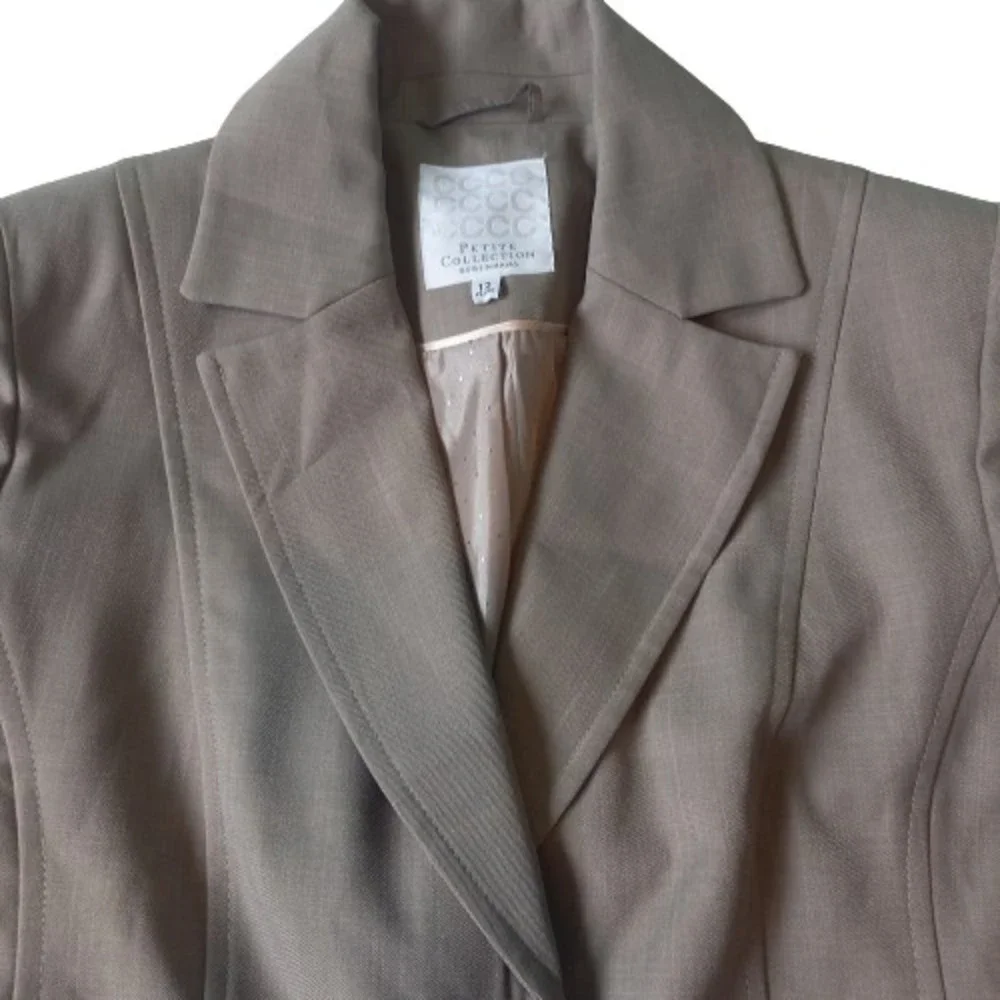 Size 12 Petite Collection Grey Smart Blazer Suit Jacket - Picture 3 of 9